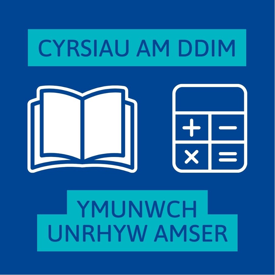 Cyrsiau am ddim, ymunwch unrhyw amser